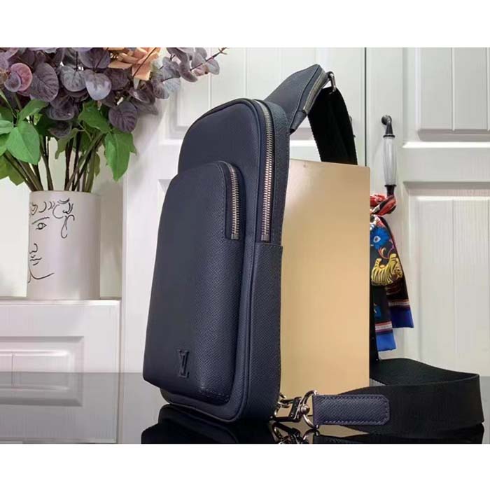 Louis Vuitton LV Unisex Avenue Slingbag NM Midnight Blue Taiga Cowhide Leather