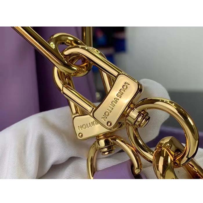 Louis Vuitton LV Women Coussin PM Handbag Light Purple Lambskin Zip Closure