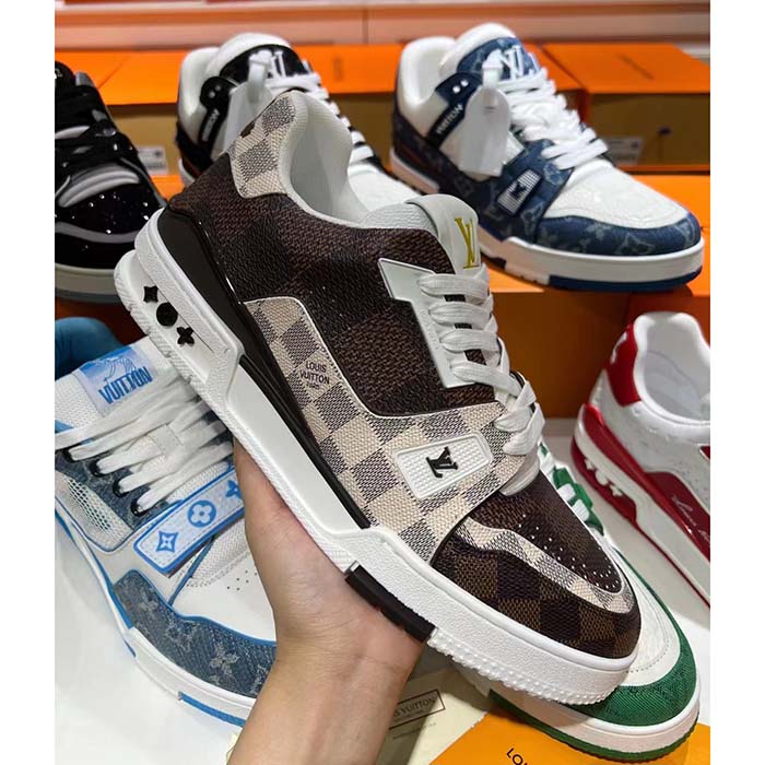 Louis Vuitton Unisex LV Trainer Sneaker Brown Ebene Damier Grained Calf Leather