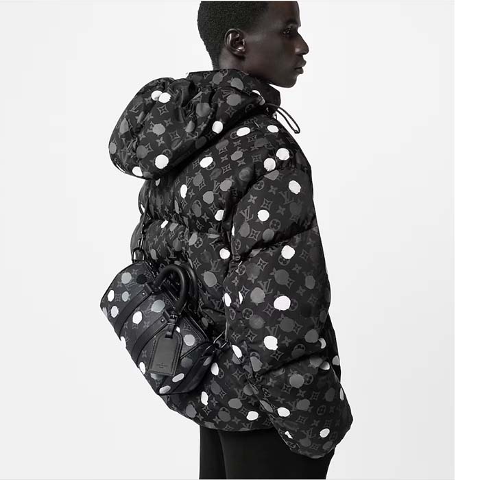 Louis Vuitton LV Unisex LV x YK Bandoulière Keepall 25 Black Silver Monogram Eclipse Coated Canvas