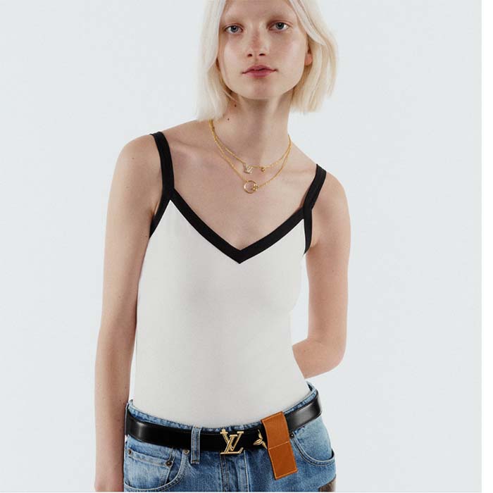 Louis Vuitton Unisex LV Pretty LV 30 MM Reversible Belt Black Brown Monogram Canvas Recto Side