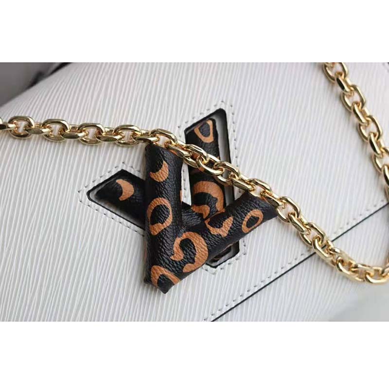 Louis Vuitton LV Women Twist MM Handbag in Quartz Epi leather-Beige