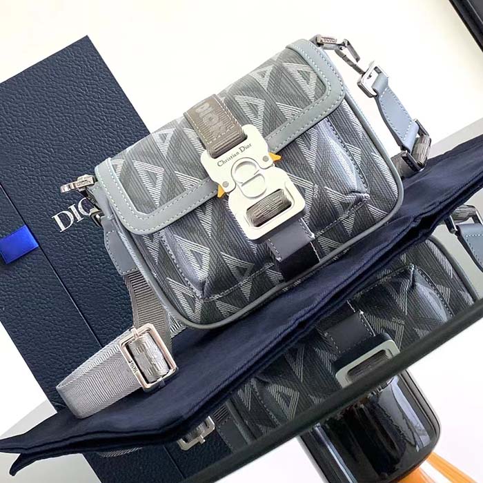 Dior Unisex Mini Hit The Road Bag Gray CD Diamond Canvas
