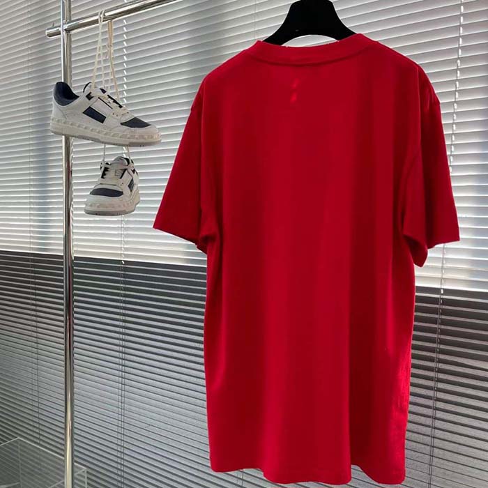 Dior Men CD Otani Workshop Relaxed-Fit T-Shirt Red Cotton Jersey