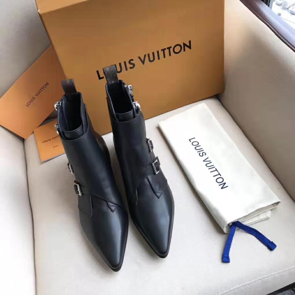 Louis Vuitton LV Women Jumble Flat Ankle Boot in Calf Leather-Black