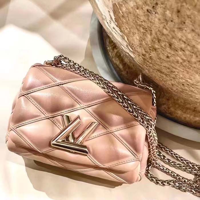 Louis Vuitton LV Women Pico GO-14 Pink Lamb Leather Lambskin Cowhide Leather