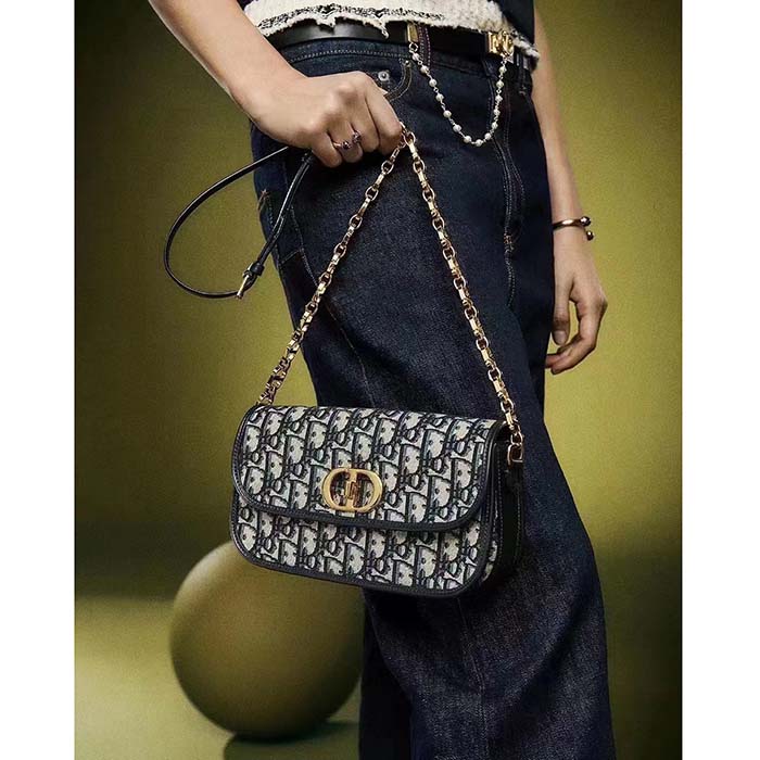 Dior Women CD Dior Caro Belt Black Smooth Calfskin White Glass Pearls 20 MM Width