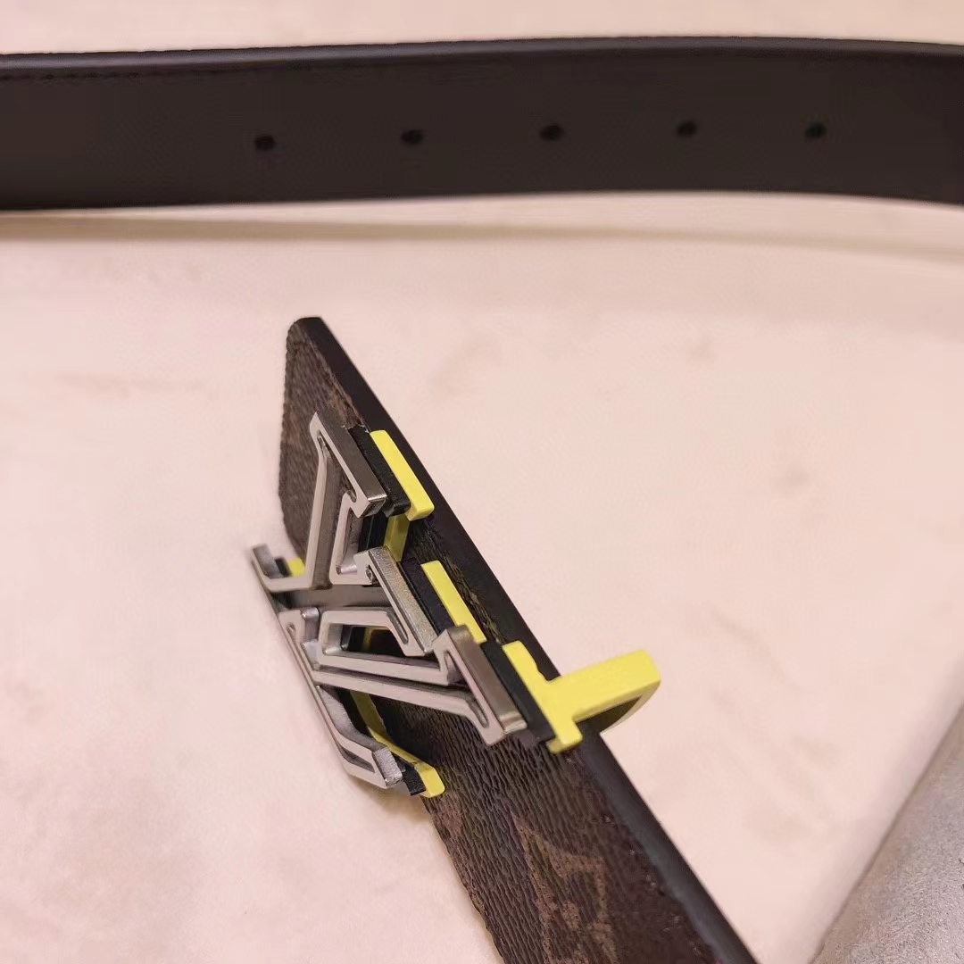 Louis Vuitton Unisex LV Speed 40mm Reversible Belt Yellow Monogram Coated Canvas Leather