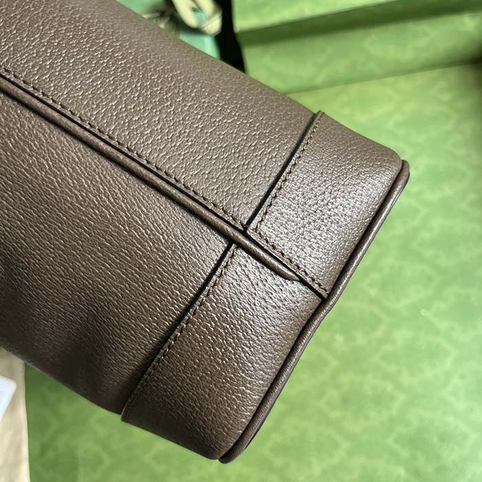 Gucci Unisex GG Ophidia Medium Tote Bag Brown Leather Double G