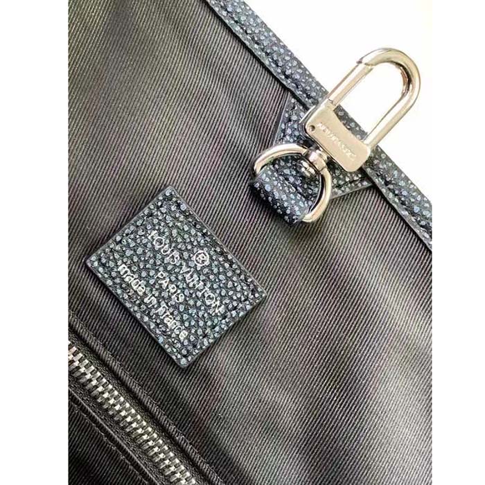 Louis Vuitton LV Unisex Tote Journey Carryall Bag Black Charcoal Cowhide Leather