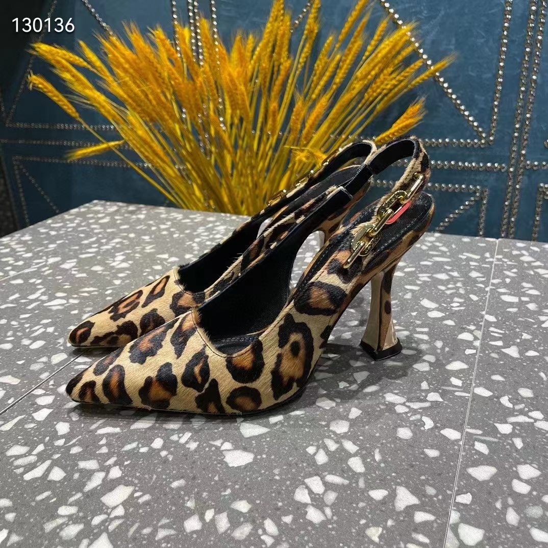 Louis Vuitton LV Women Sparkle Slingback Camel Brown Printed Satin Leather 9.5 Cm Heel