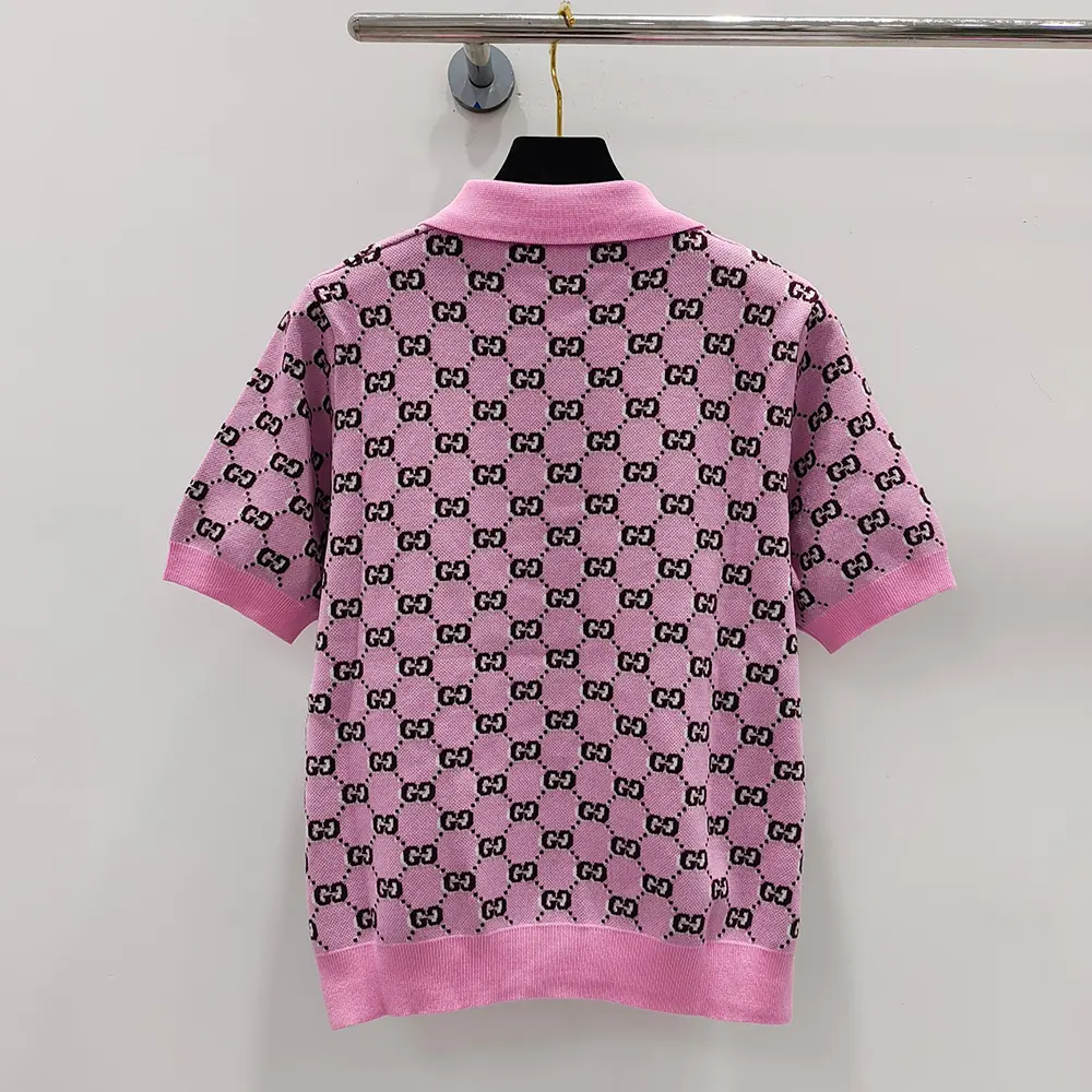 Gucci Women Wool Jacquard Polo Top with GG Shadow 798132XKD8R5283