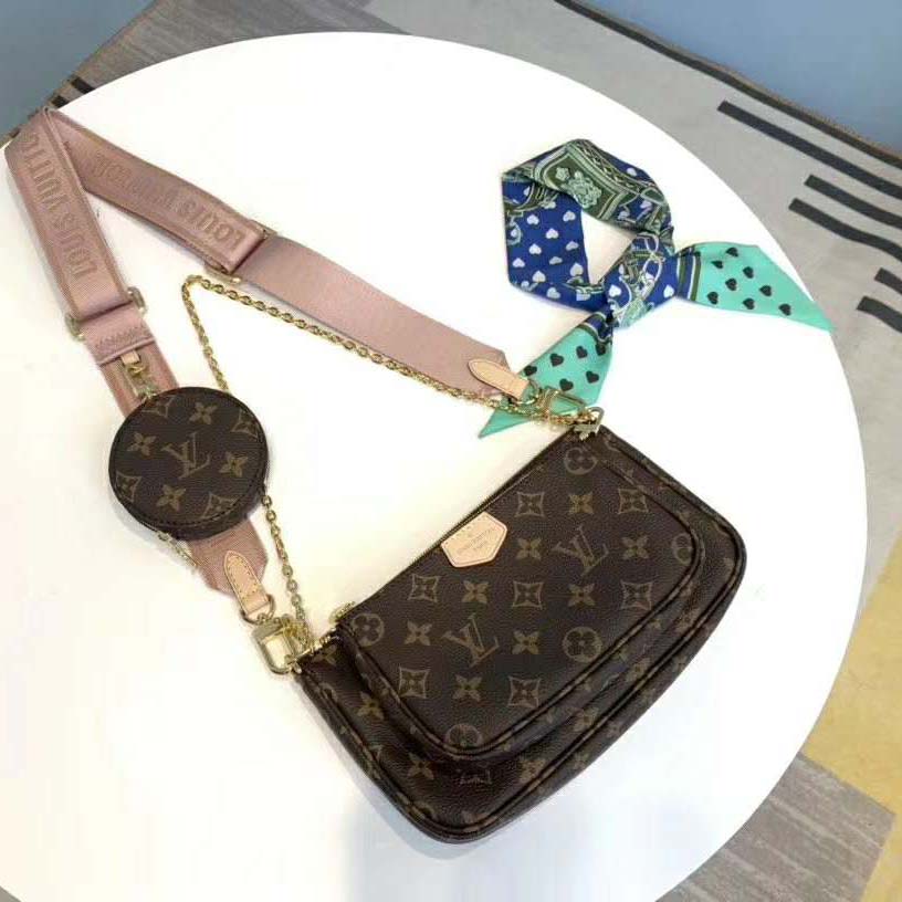 Louis Vuitton LV Women Multi-Pochette Accessoires Bag Monogram Canvas-Pink