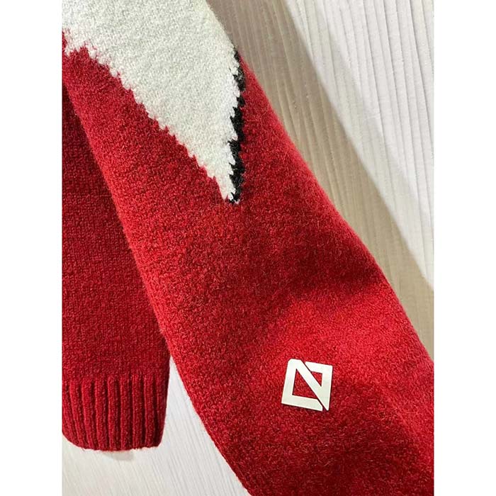 Dior Men CD Dior Peter Dior Sweater Red Wool-Blend Intarsia
