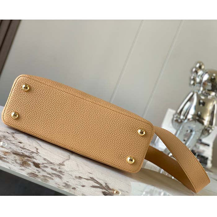 Louis Vuitton LV Women Capucines MM Handbag Beige Brown Taurillon Leather