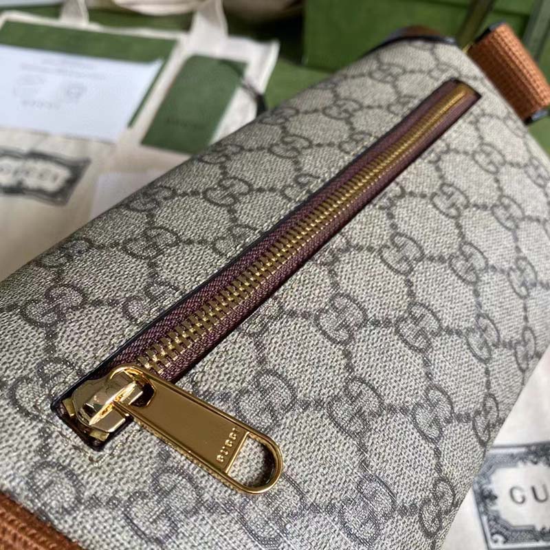 Gucci Unisex Belt bag Interlocking G Beige Ebony GG Supreme Canvas