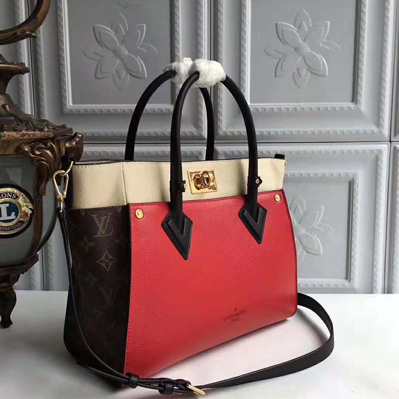 Louis Vuitton LV Women On My Side Bag in Small-Grained Calf Leather-Red