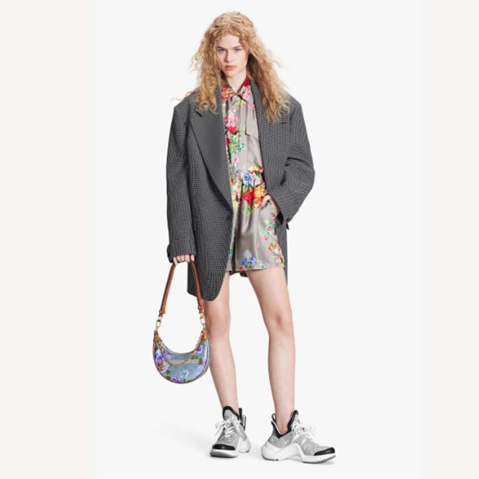 Louis Vuitton LV Women Loop Baguette Handbag Blue Coated Canvas