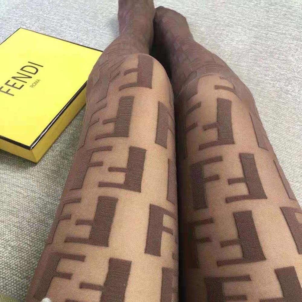 Fendi Women Tights Beige Nylon Pantyhose