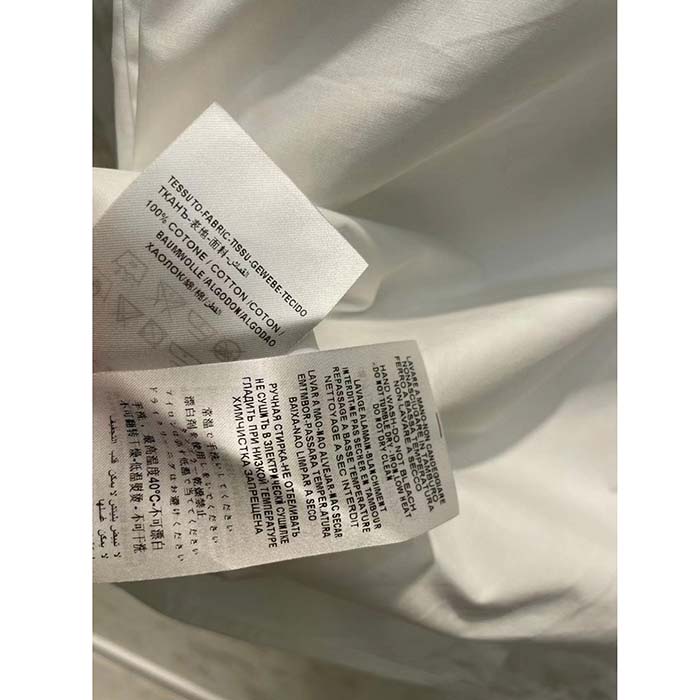 Gucci Women GG Cotton Poplin Shirt Embroidery Long Sleeves Concealed Placket