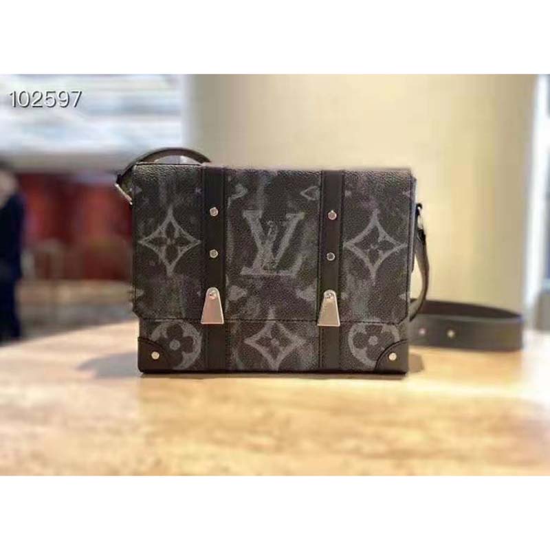 Louis Vuitton LV Men Trunk Messenger Monogram Pastel Noir Coated Canvas