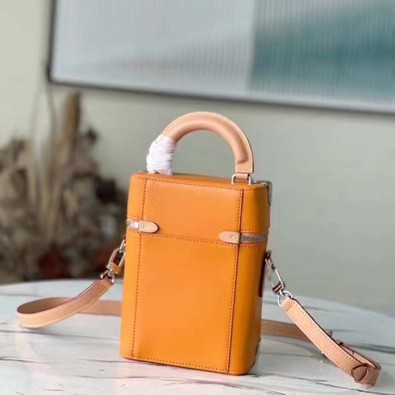 Louis Vuitton LV Men Vertical Soft Trunk Bag Saffron Yellow Cowhide Leather