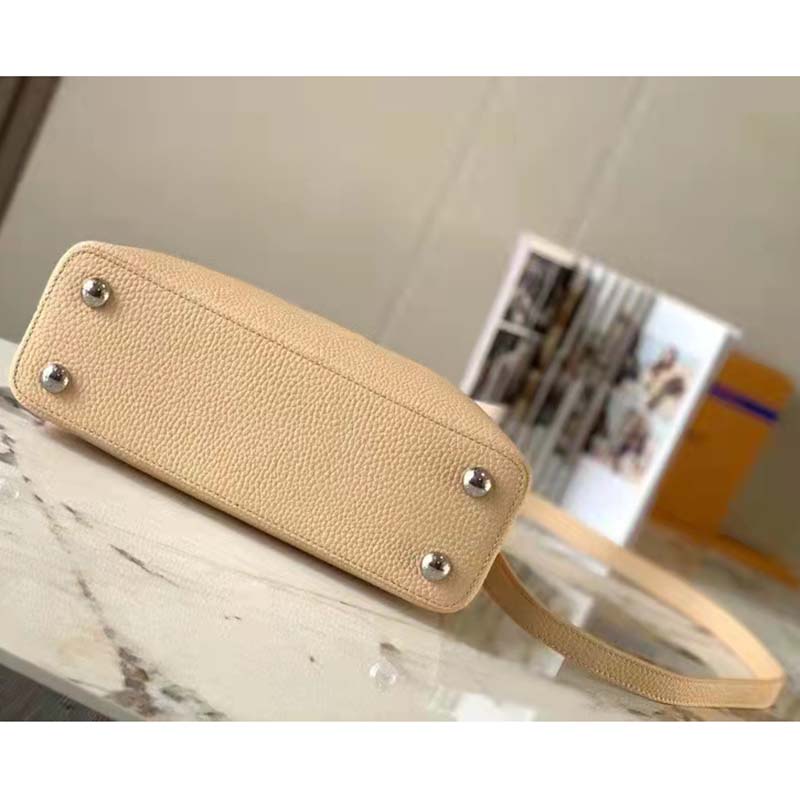 Louis Vuitton LV Women Capucines MM Handbag Grey Taurillon Cowhide