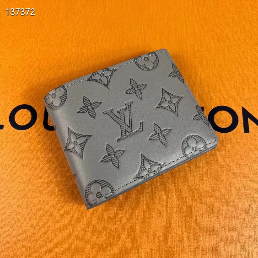 Louis Vuitton LV Unisex Multiple Wallet Anthracite Gray Monogram Shadow Calf Leather