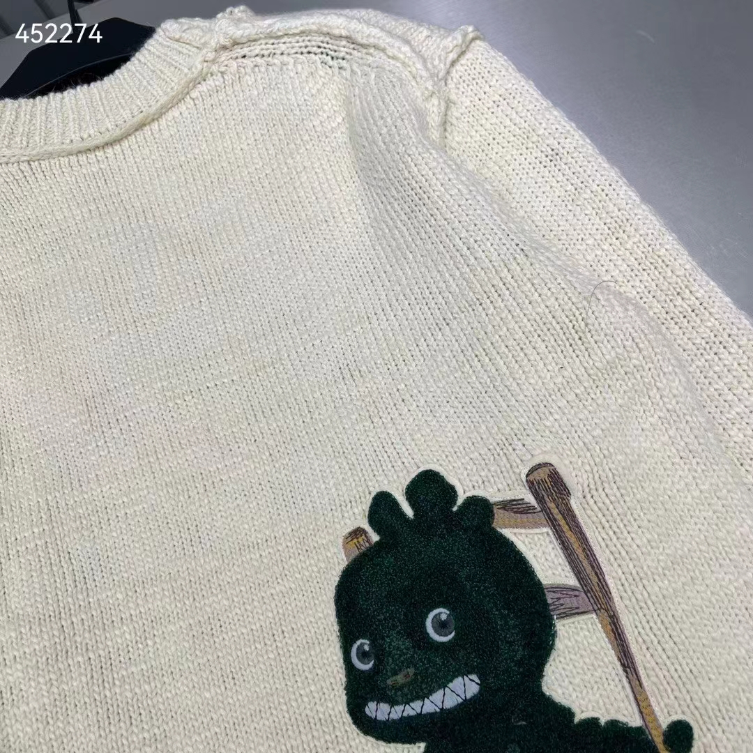 Dior Men CD Dior Otani Workshop Sweater White Wool Cashmere Jersey Reference: 413M651AT742_C089