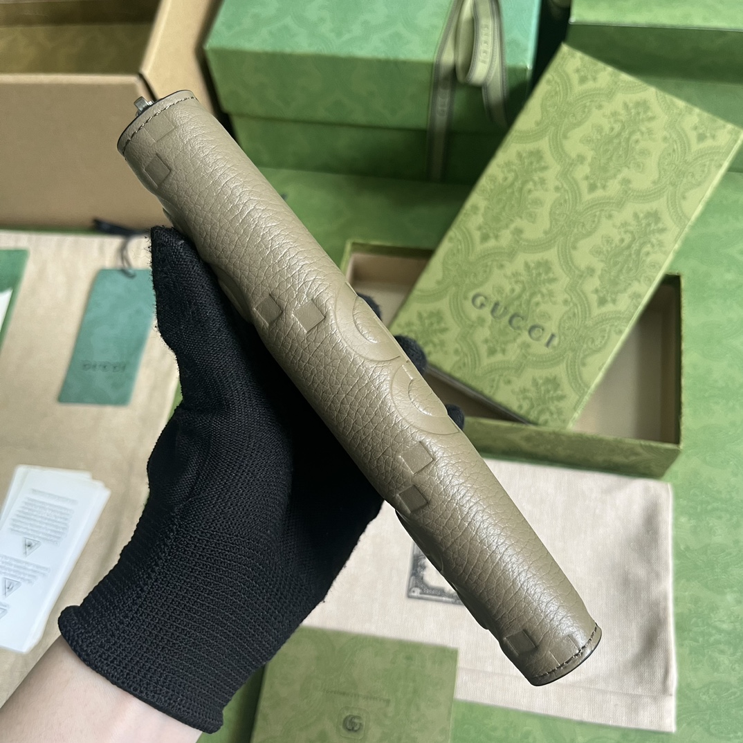 Gucci Unisex Ophidia Jumbo GG Continental Wallet Taupe Leather Double G