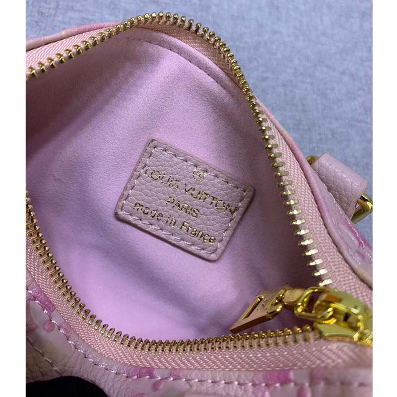 Louis Vuitton LV Women Nano Speedy Pink Monogram Empreinte Embossed Supple Grained Cowhide