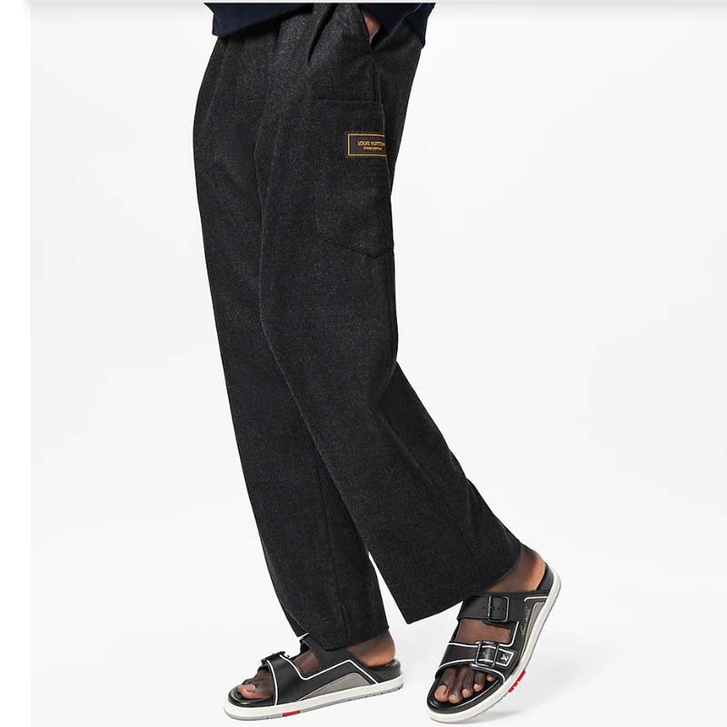 Louis Vuitton LV Unisex Trainer Mule Black Mix Materials Anatomic Insole Initials