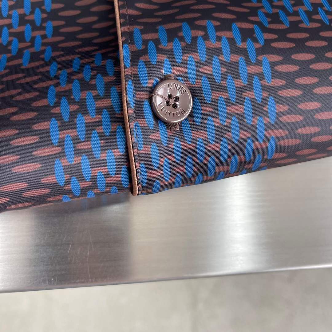 Louis Vuitton Men LV Long-Sleeved Damier Silk Pyjama Shirt Pyjama Fit 1AFJD0