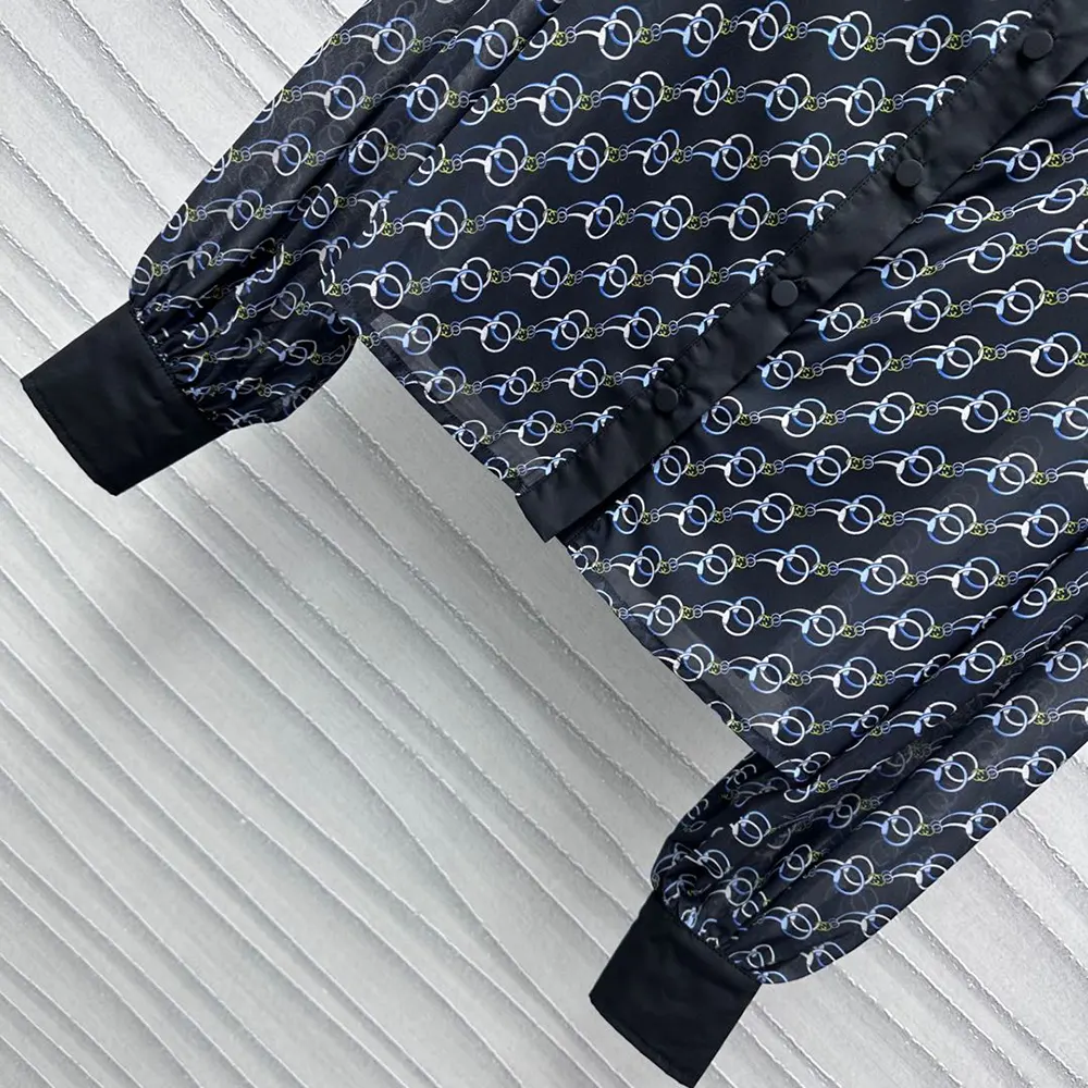 Gucci Women Printed Silk Creponne Shirt 818460ZASJ91149