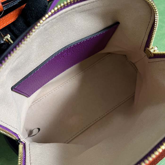 Gucci GG Women Gucci Diana Mini Tote Bag Purple Leather Double G