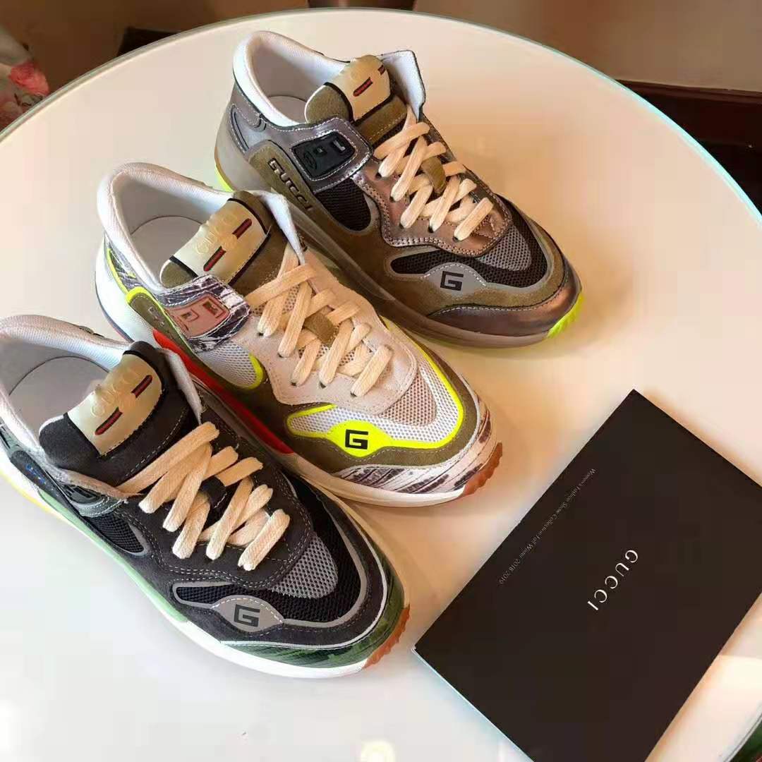 Gucci Men’s Ultrapace Sneaker in Embroidered G Detail 3 cm Heel-Green