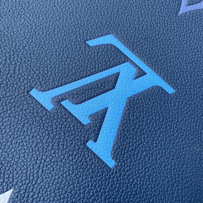 Louis Vuitton LV Unisex Neverfull MM Gradient Blue Monogram Empreinte Embossed Cowhide Leather