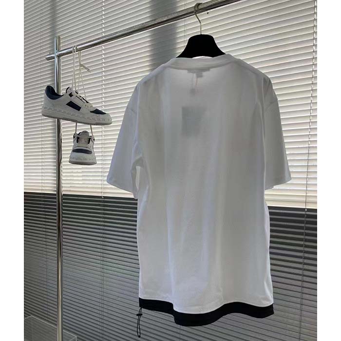 Louis Vuitton Women Hybrid Cotton T-Shirt Regular Fit LV Silk Label Milky White Cotton