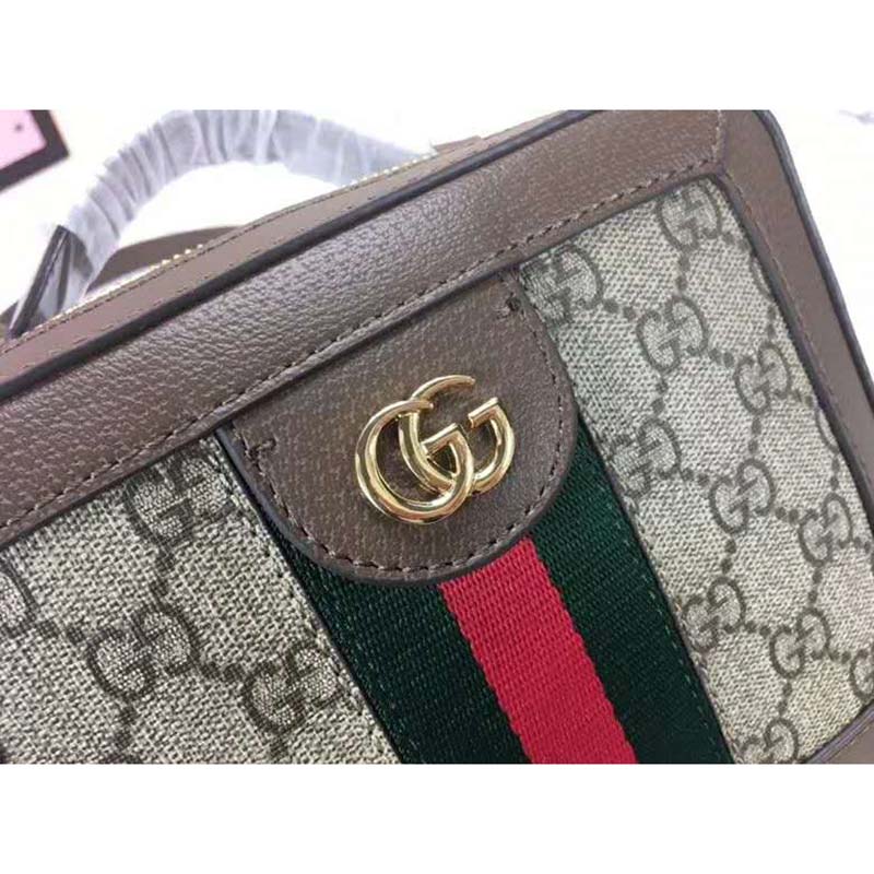 Gucci GG Women Ophidia GG Mini Shoulder Bag Beige/Ebony Supreme