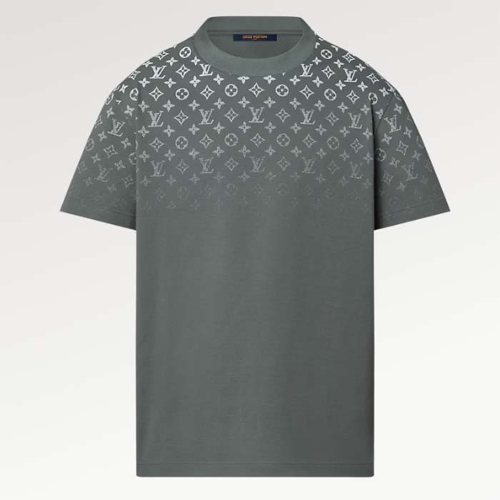 Louis Vuitton Women LV SKI Monogram Gradient Cotton T-Shirt Regular Fit Ribbed Neck Volcanic Ash