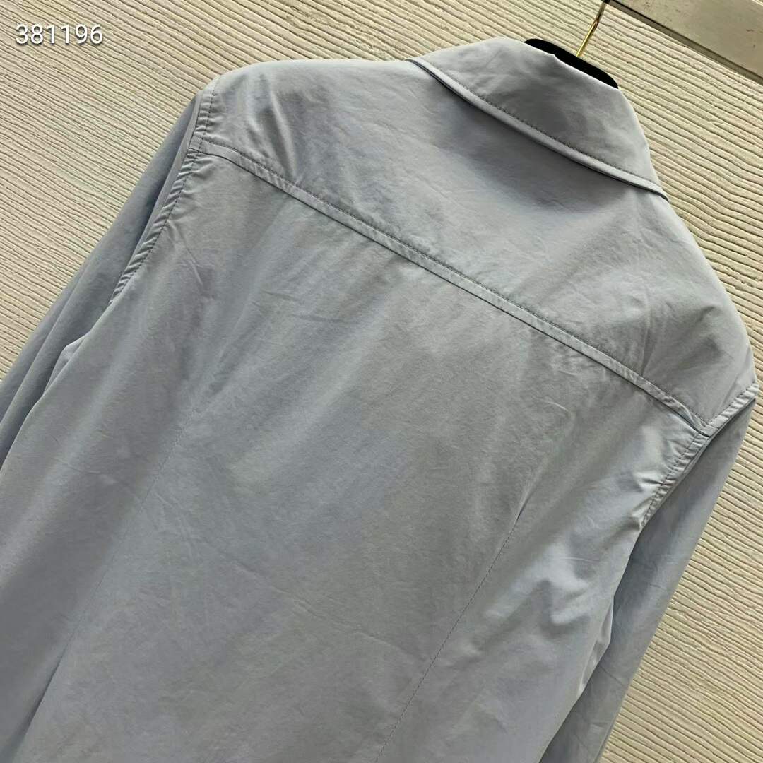 Louis Vuitton Women LV Zipper Waist Shirt Dress Cotton Blue Regular Fit 1AFDF8