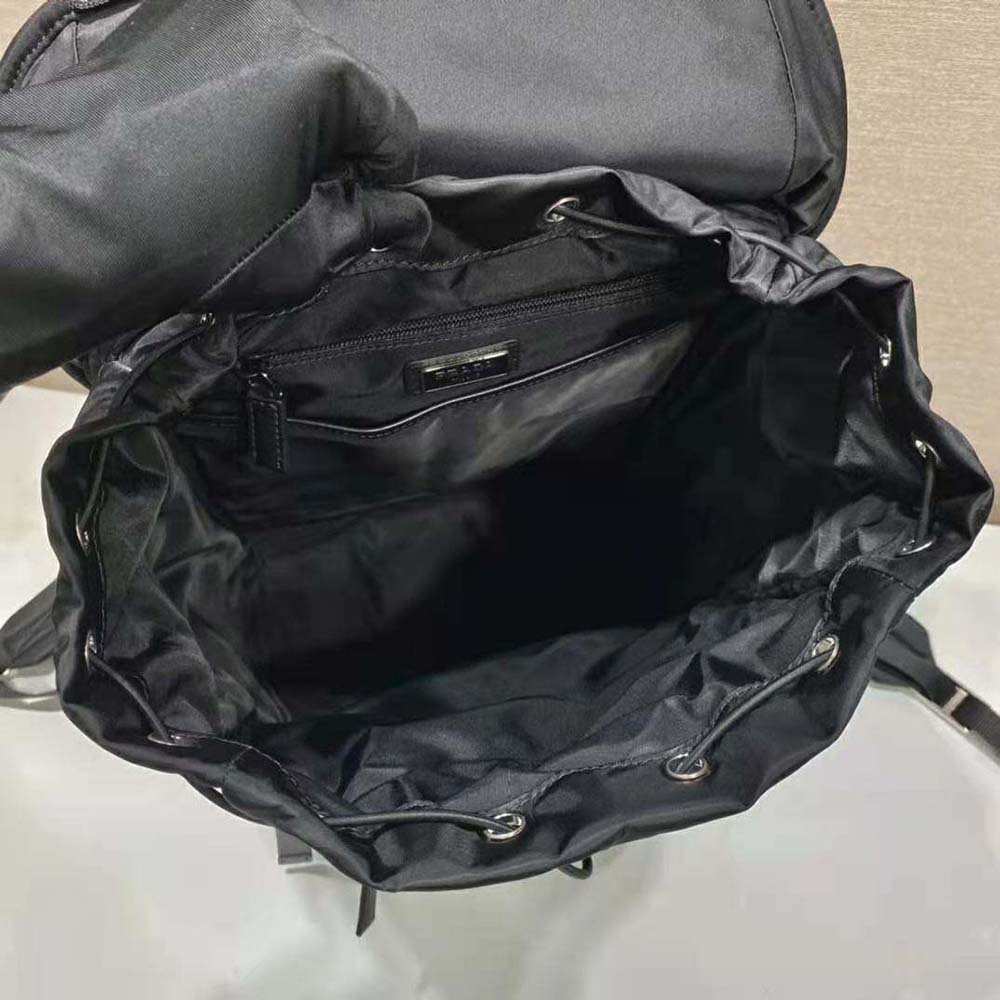 Prada Unisex Re-Nylon Padded Backpack with Hood-Black