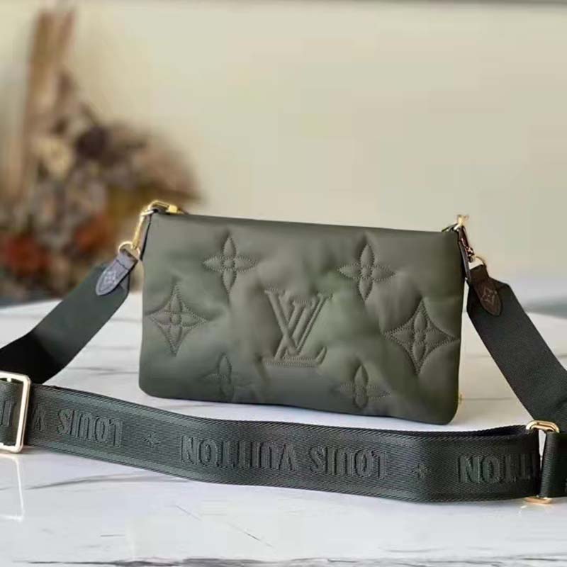 Louis Vuitton LV Unisex Maxi Multi Pochette Accessoires Handbag Green Beige