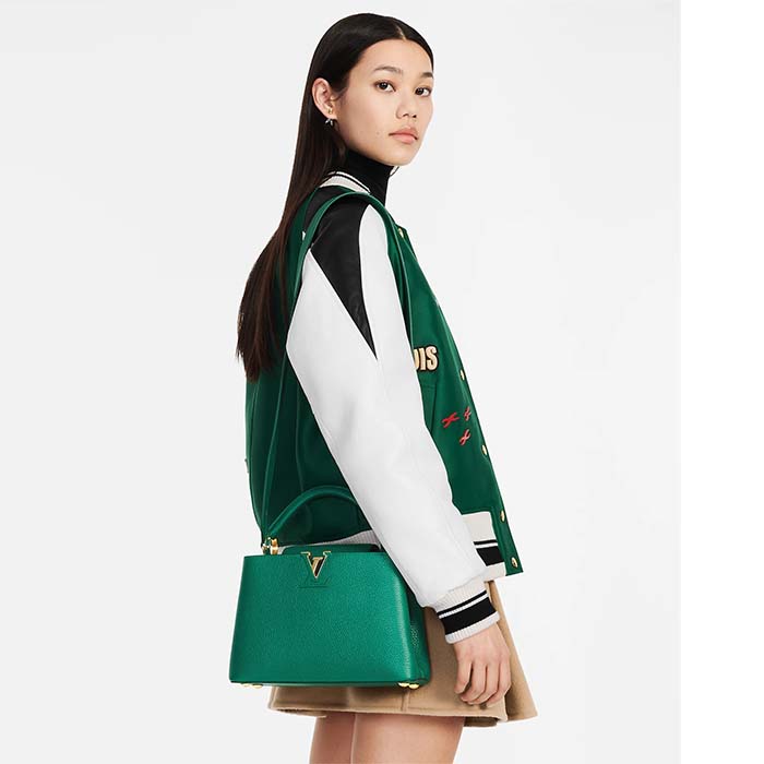 Louis Vuitton LV Women Capucines BB Handbag Emeraude Green Taurillon Leather