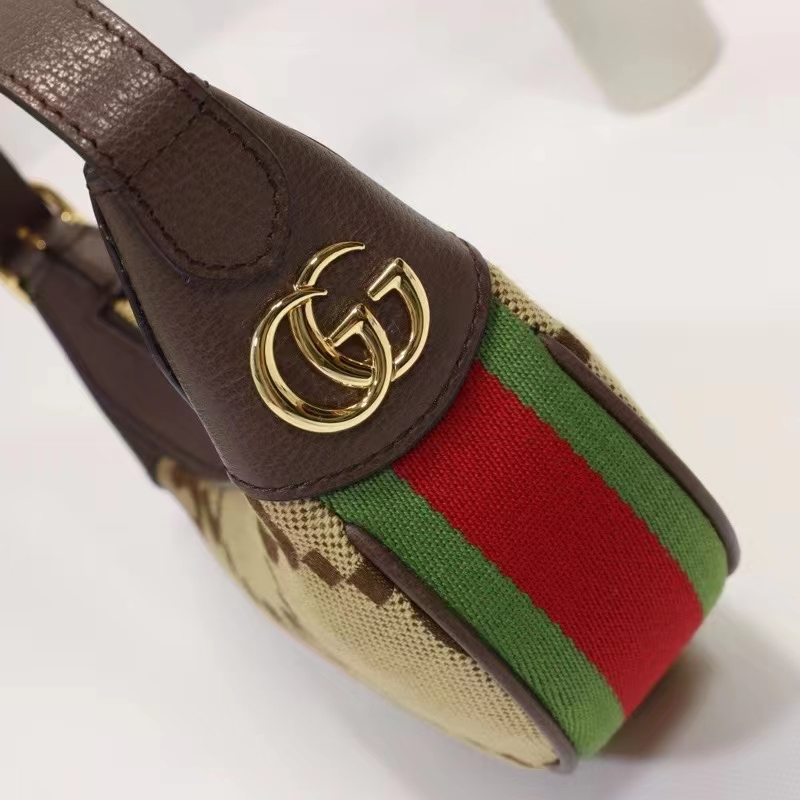 Gucci Unisex Ophidia Jumbo GG Mini Bag Camel Ebony Canvas Double G