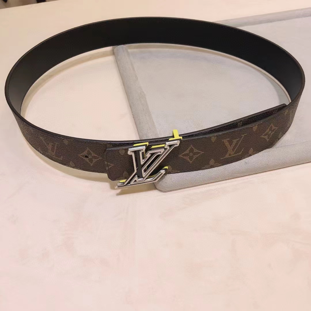 Louis Vuitton Unisex LV Speed 40mm Reversible Belt Yellow Monogram Coated Canvas Leather