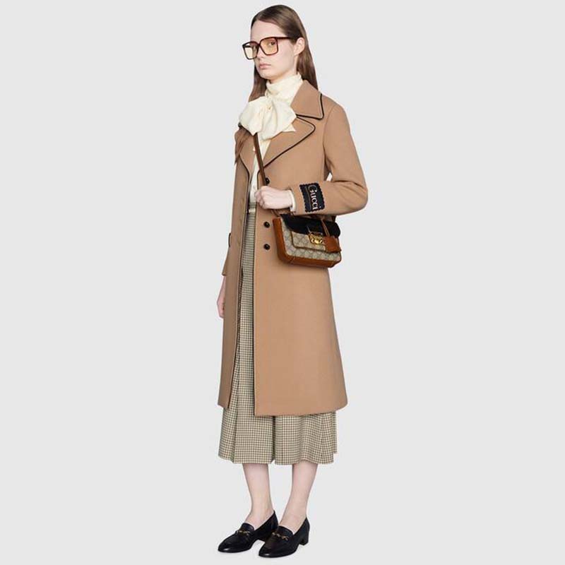 Gucci GG Women Padlock Mini Bag Beige and Ebony GG Supreme Canvas with Black Leather