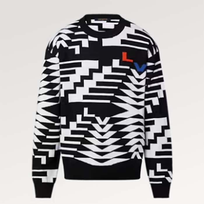 Louis Vuitton Women LV SKI Wool Pullover Regular Fit Fir Tree Jacquard Signature All Over