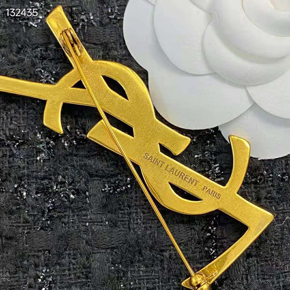 Saint Laurent YSL Women Opyum Ysl Snake Brooch in Metal