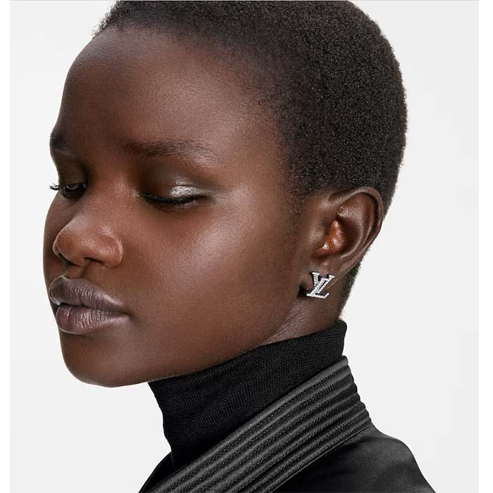 Louis Vuitton Women LV Iconic Earrings Crystal LV Initials M00608